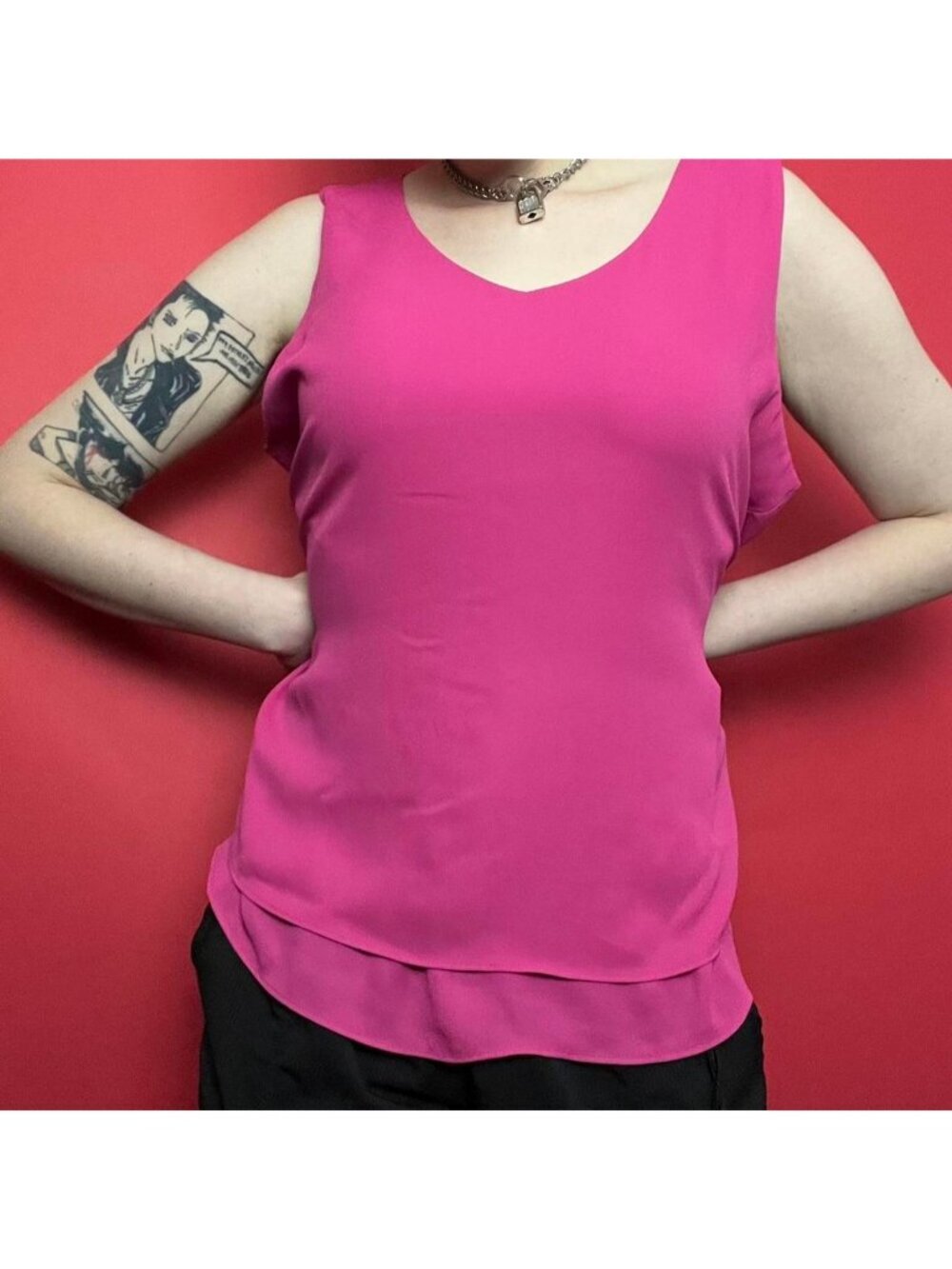 Laura / hot pink thick strap tank top 🩷🩷